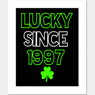 23rd Birthday St Patrick's Day Lucky Since 1997 23 Years Old Posters and Art